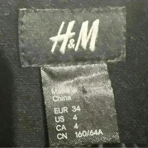 H&M Women’s Black Office Work Stylish Wool Timeless Skirt 4 Small - Picture 2 of 11